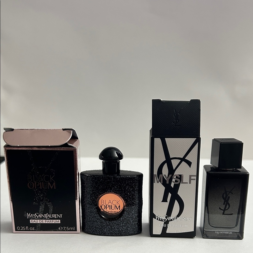 Yves Saint Laurent YSL Black Opium & MYSLF Eau de Parfum Set - .25 oz each - new
